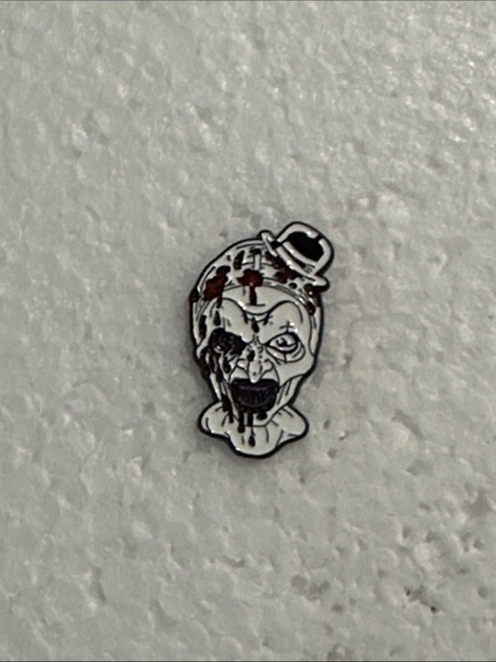 Art the Clown Enamel Lapel Pin - White & Black with Red Accents